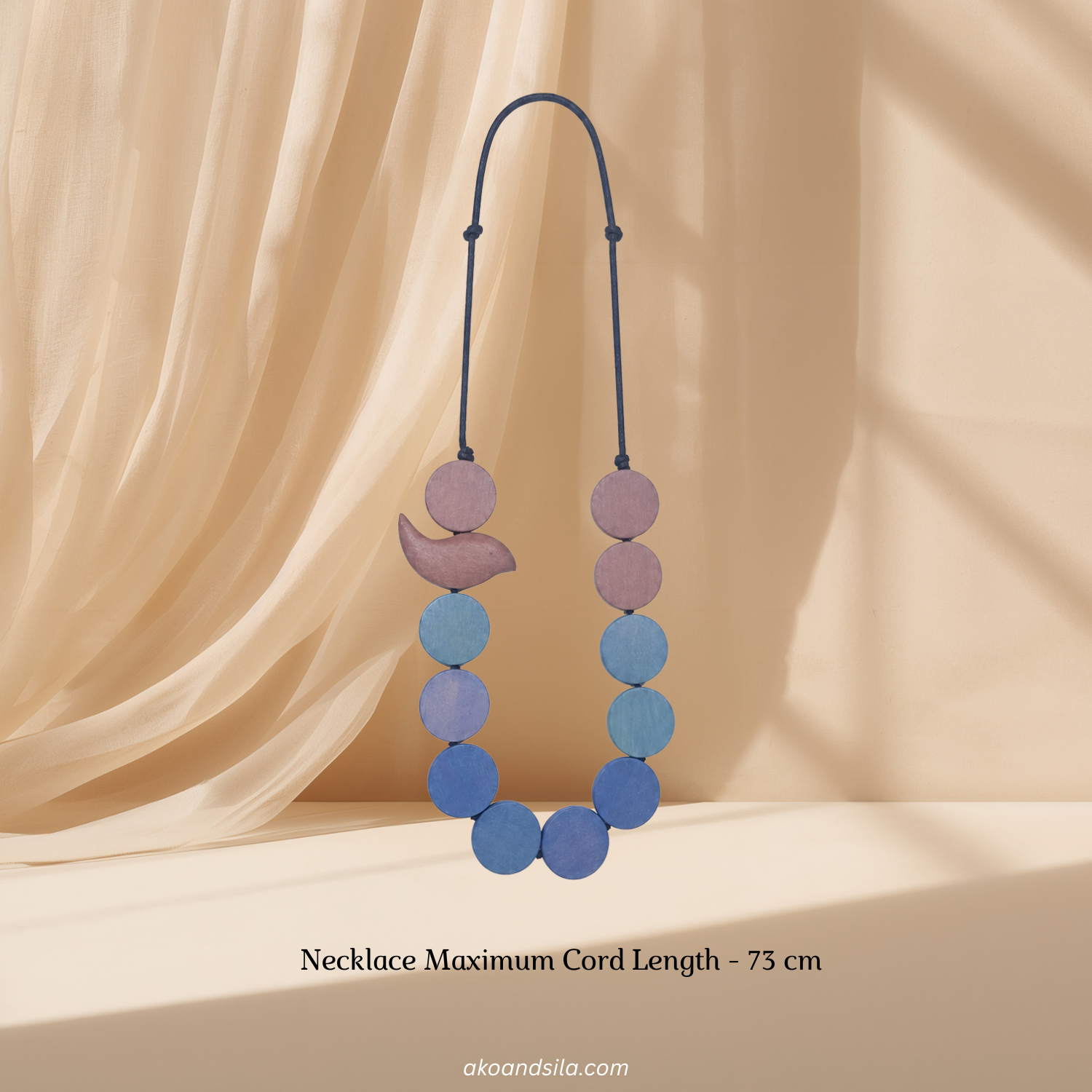 Neutral Bird Wood Necklace - Image 4