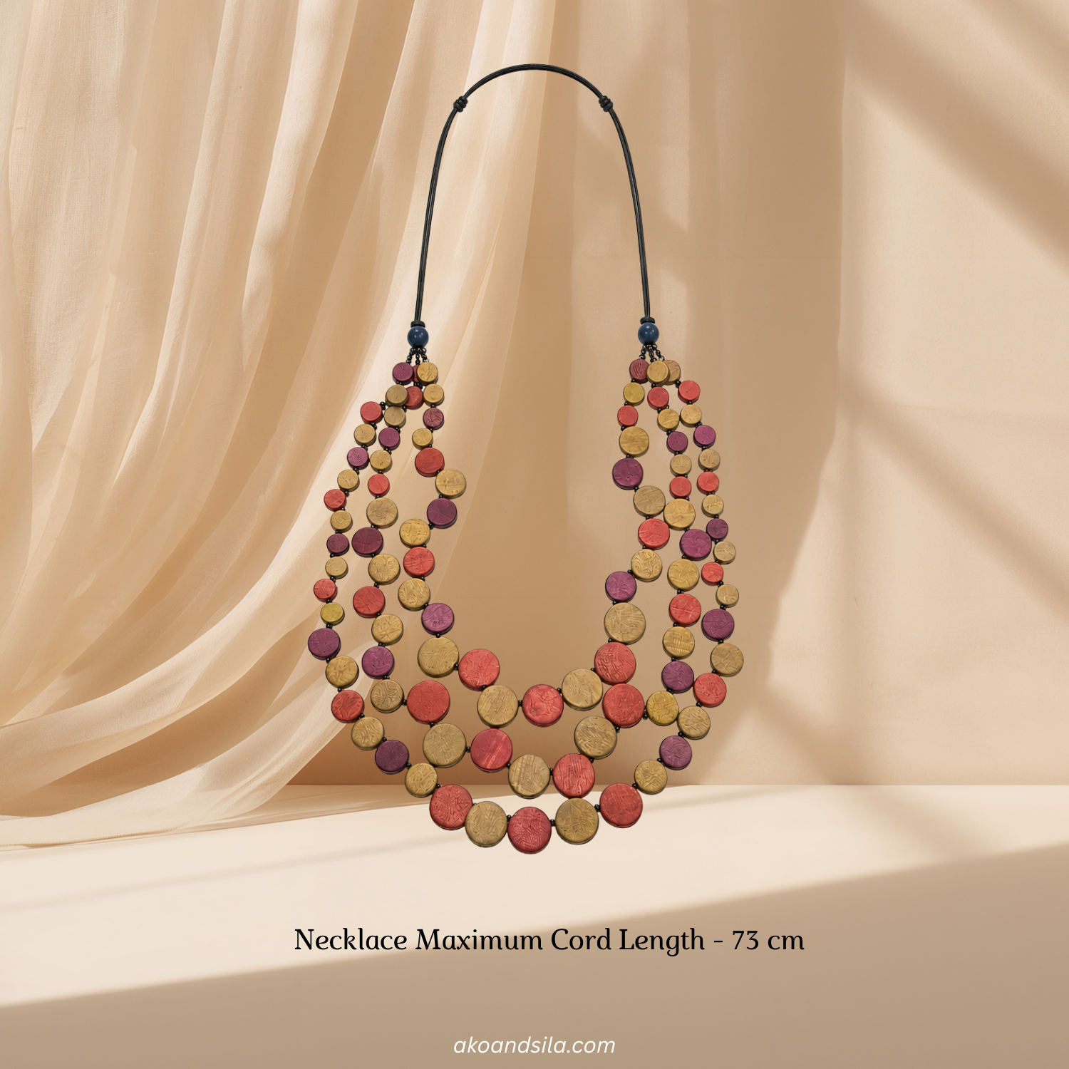 Pastel Disc Layer Necklace - Image 2