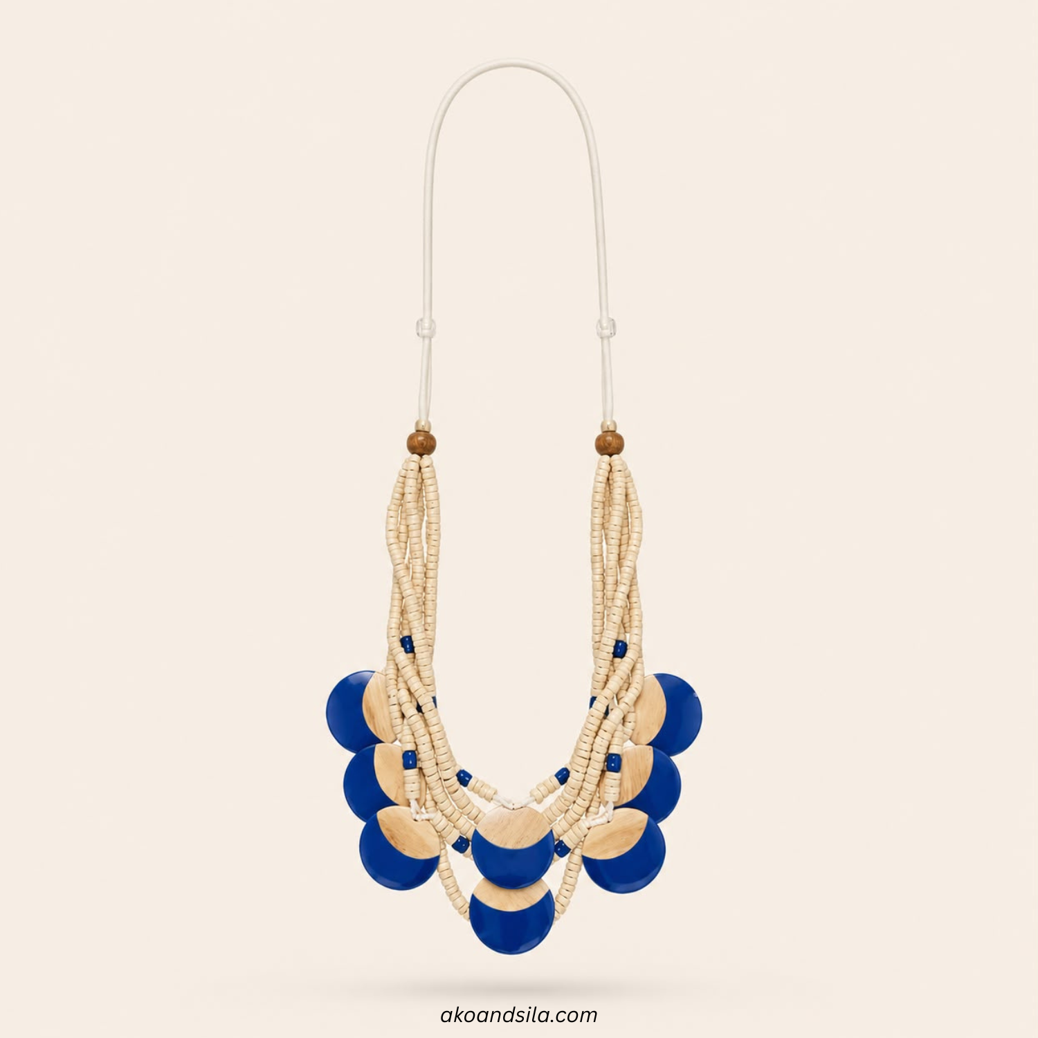 Blue Layered Disc Necklace - Image 2