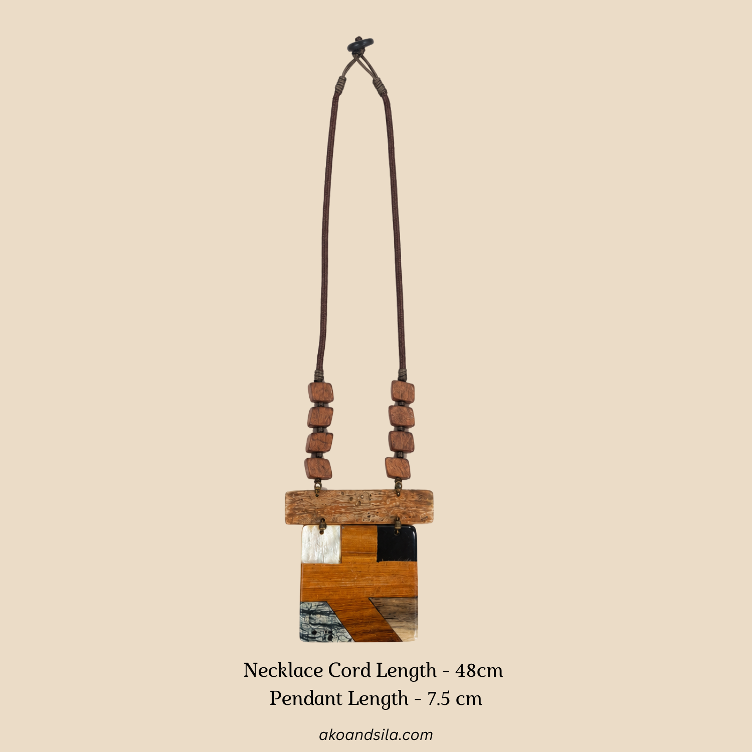 Mixed Media Pendant Necklace - Image 2