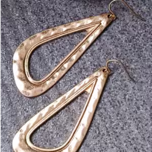 Gold Teardrop Outline Earrings