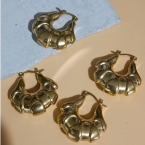 Golden Chunky Hoop Earrings