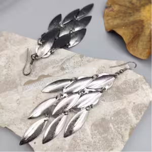 Silver Leaf Cluster Earrings