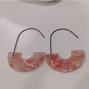 Blush Half Moon Acrylic Earrings