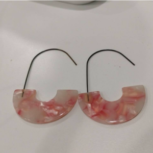 Blush Half Moon Acrylic Earrings