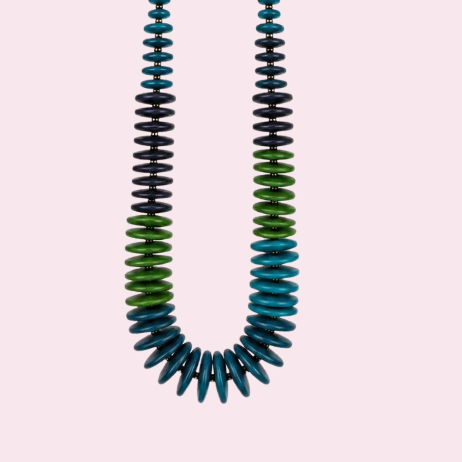 Blue Green Disc Necklace - Image 3