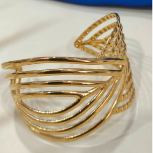 Gold Fan Wire Cuff Bracelet