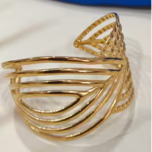 Gold Fan Wire Cuff Bracelet