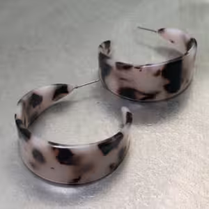 Tortoiseshell Wide Hoop Earrings