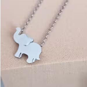 Silver Elephant Charm Necklace