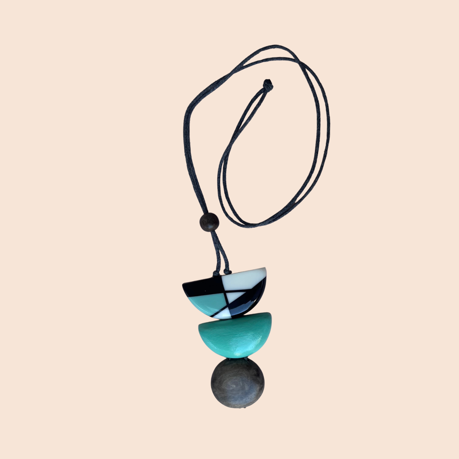 Abstract Leaf Wood Necklace - Image 2