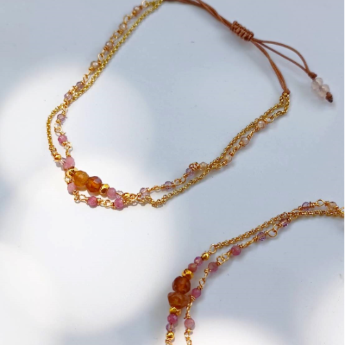 Pink Gold Seed Bead Bracelet