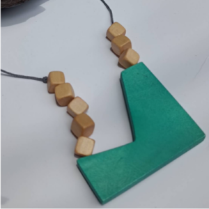 Teal Angle Pendant Necklace