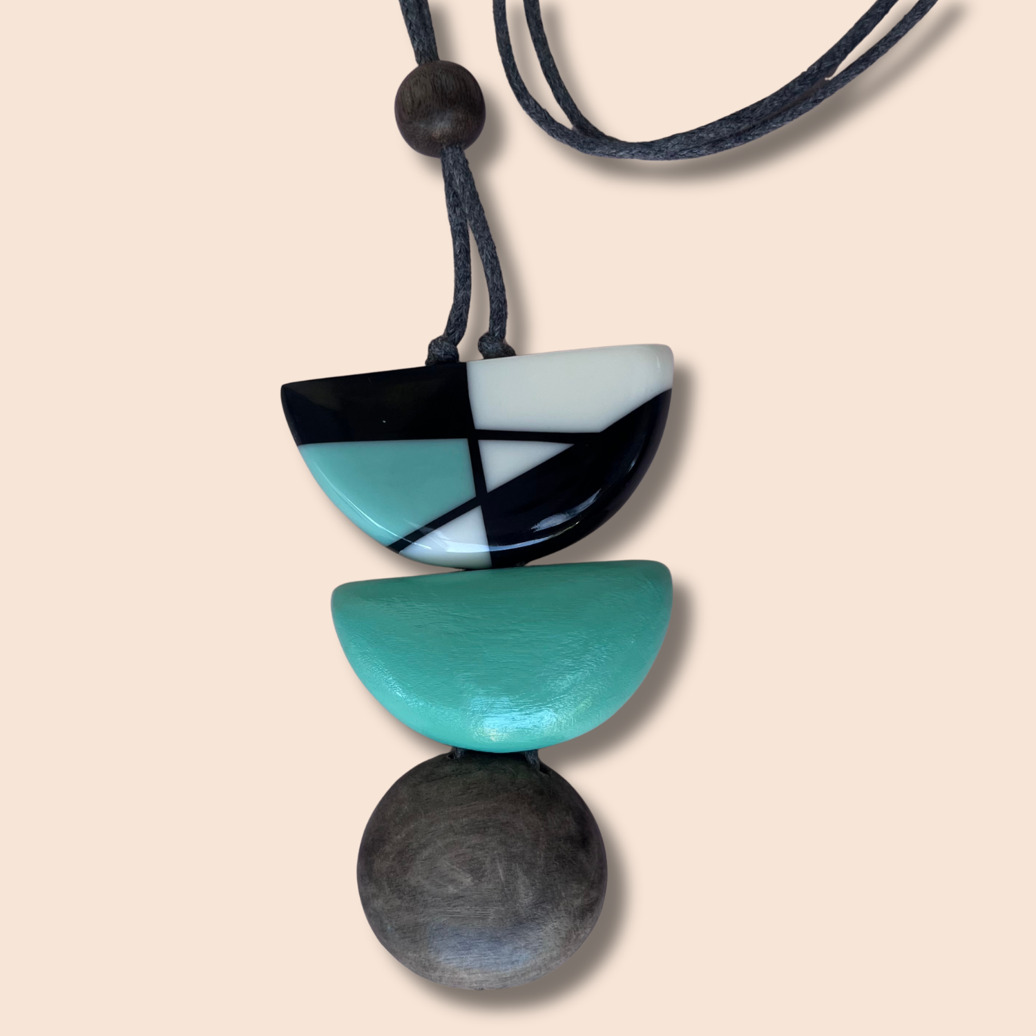 Abstract Leaf Wood Necklace - Image 3