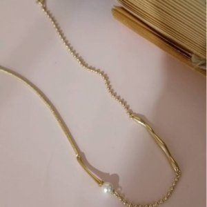Gold Pearl Accent Necklace