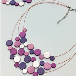 Purple Disc Bib Necklace