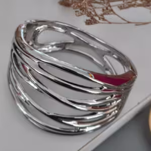 Silver Layered Cuff Bracelet