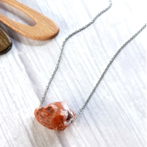 Red Raw Stone Necklace