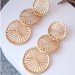 Geometric Disc Drop Earrings