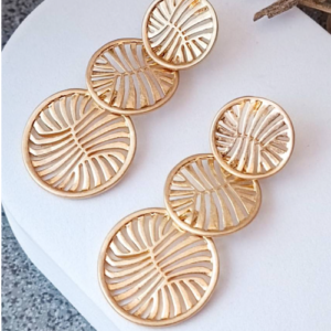 Geometric Disc Drop Earrings
