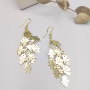 Gold Leaf Branch Earrings