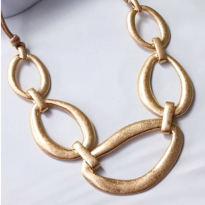 Gold Oval Link Necklace
