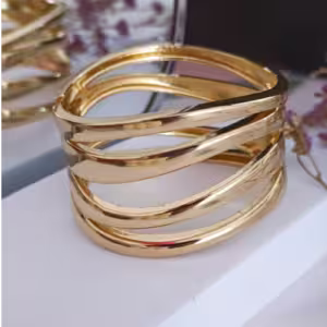 Gold Coil Cuff Bracelet