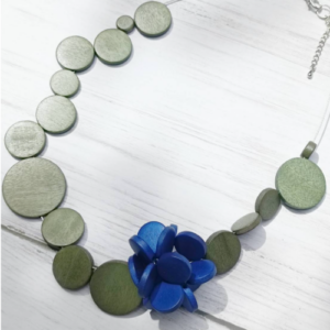Sage Blue Floral Necklace
