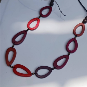 Red Oval Link Necklace