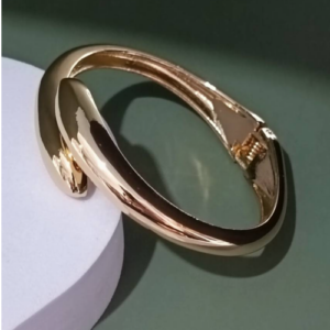 Golden Open Curve Bracelet
