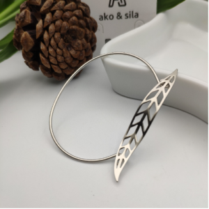 Silver Leaf Wrap Bracelet