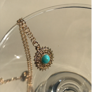Gold Turquoise Pendant Necklace
