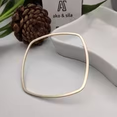 Gold Organic Square Bangle