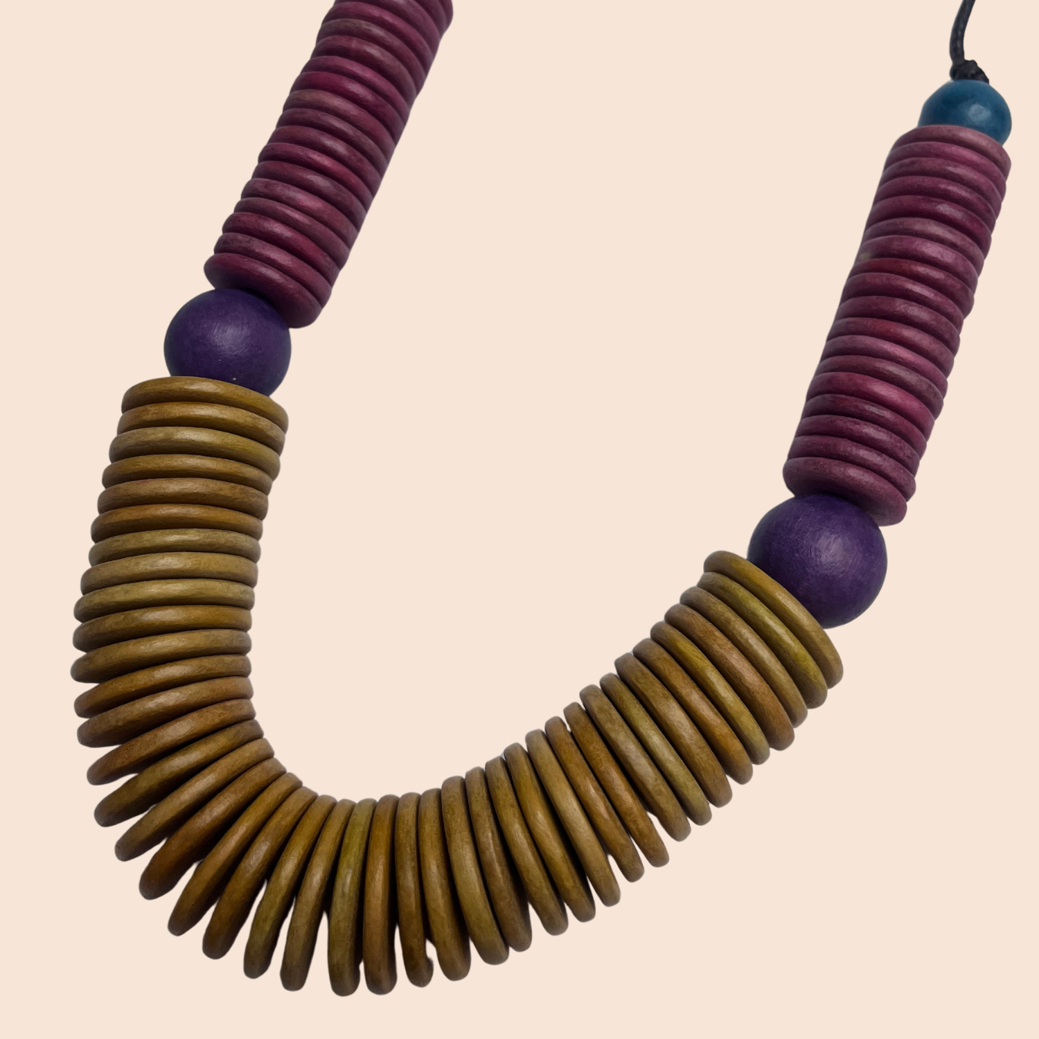 Pink Mustard Disc Necklace - Image 2