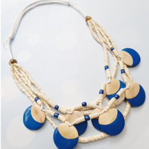 Blue Layered Disc Necklace