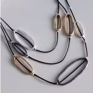 Black Cord Link Necklace