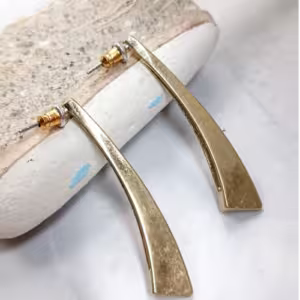 Gold Zigzag Edge Earrings