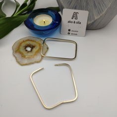 Gold Open Rectangle Bangle
