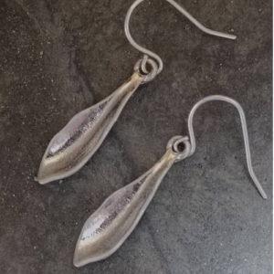 Silver Teardrop Hammered Earrings