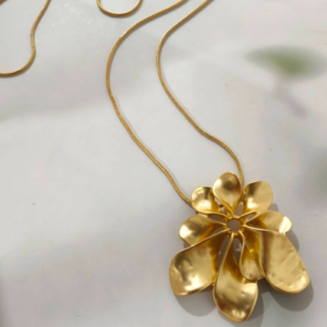 Gold Flower Cluster Pendant Necklace