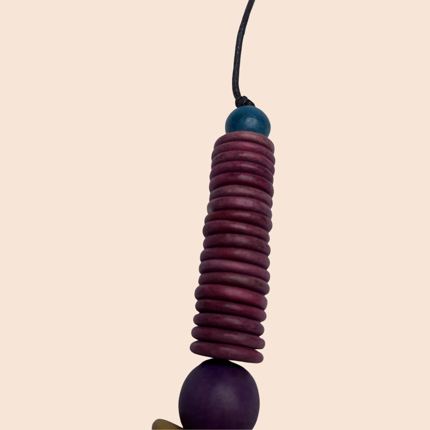 Pink Mustard Disc Necklace - Image 3