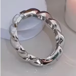 Silver Twisted Bangle Bracelet