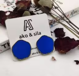 Azure Clover Stud Earrings