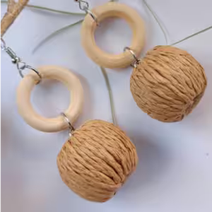 Rattan Circle Ball Earrings