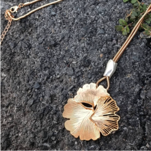 Gold Floral Pendant Necklace
