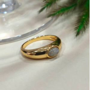 Grey Oval Stone Ring