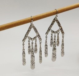 Silver Chandelier Fringe Earrings