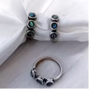 Silver Abalone Triple Ring