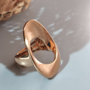 Gold Brushed Oval Open Ring