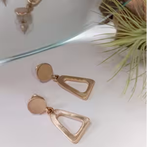 Gold Open Triangle Earrings